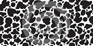 Dalmatian seamless pattern with spots. Dotted vector animal print. Cow and dog skin texture. Leopard fur random stains