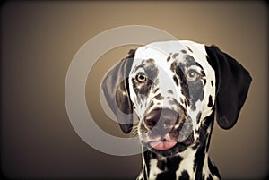 Dalmatian sticking out tongue