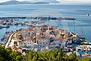 Dalmatian town of Tribunj, Vodice aerial view