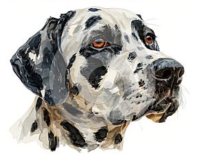 Dalmatian watercolor isolated on white background