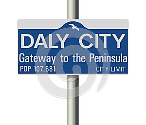 Daly City California City Limit road sign photo