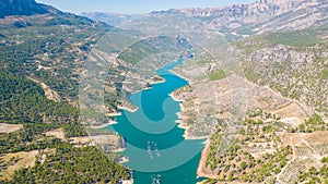 The dam built to generate energy on the Ermenek Stream in Mersin Mut district