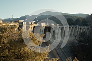 Dam in the Cercedilla reservoir, located in the Sierra de Guadarrama National Park. Madrid Spain photo