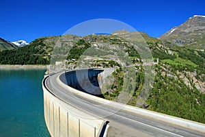 Dam of Chevril or Tignes and Mont-Pourri, France photo