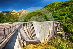 Dam of Contra Verzasca near Locarno in Ticino, Switzerland photo