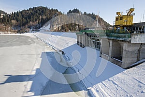 Dam on Czorsztynski lake. Czorsztyn, Poland.