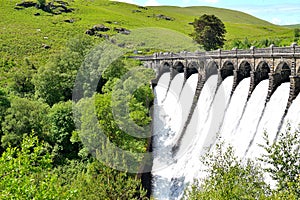 Dam in Elan Valley in Wales, UK