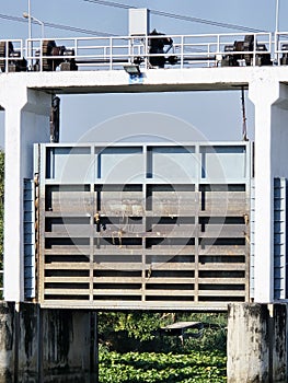 dam gate over the river