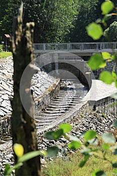 Dam Hradiste with regulated riverbed of river Cerna - Black photo