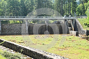 Dam Hradiste with regulated riverbed of river Cerna - Black photo