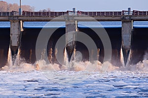 Dam. Hydraulic structure. Industrial infrastructure facility