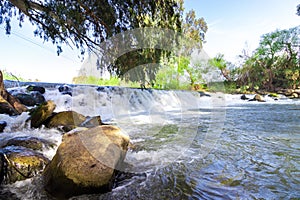 The dam on the Jordan River in the village of Blum,