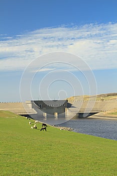 Dam in Katwijk on the sea photo