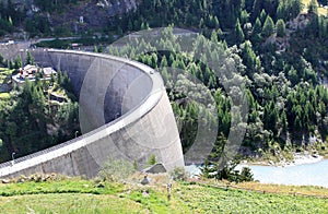 Dam at Lago di Beauregard, Val Grisenche, Italy