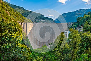 Dam Lago di Vogorno Tenero Contra Verzasca, Tessin, Switzerland, Europe photo