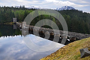The dam at Lake Laggan, Scotland photo