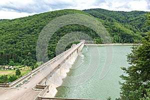 The dam on Lake Poiana Uzului, Bacau, Romania