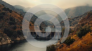 A dam looms over a vast water body