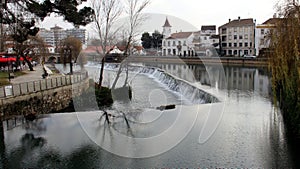 Dam in Nabanus River in the old town, Tomar, Portugal