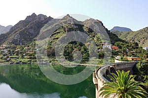 Dam near Vallehermoso on La Gomera Island, Canary Islands, Spain photo