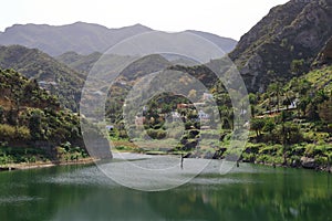 Dam near Vallehermoso on La Gomera Island, Canary Islands, Spain