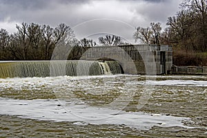 Dam On The Nith River In New Hamburg, Ontario