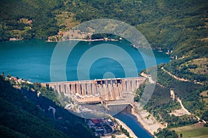 Dam Perucac on a Drina river. Hydroelectric