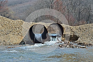 Dam with pipes 1