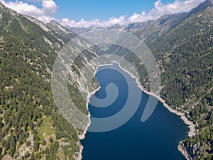 The dam of Sambuco in Maggia valley on Switzerland photo