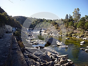 Dam in the San Antonio river,  Cuesta Blanca, Cordoba, Argentina