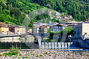 The dam at San Pellegrino Terme in northern Italy