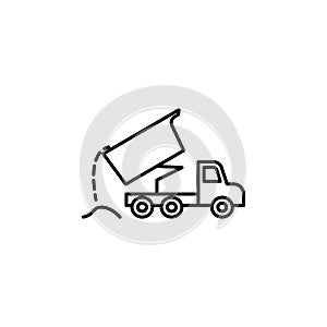 dam truck icon. Element of construction machine icon for mobile concept and web apps. Thin line dam truck icon can be used for web