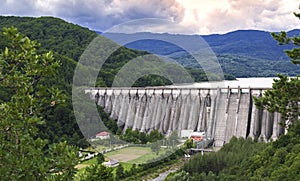 The dam on Uz river in Bacau, Romania