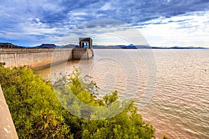 The dam wall on the Gariep Dam in South Africa. photo