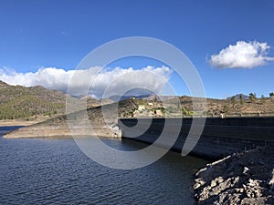 Dam wall at Las Ninas Reservoir photo