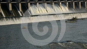 Dam water release,The excess capacity of the dam until spring-way overflows.