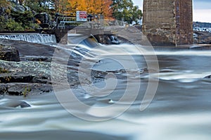 Dam And Waterfall On The Seguin River In Parry Sound