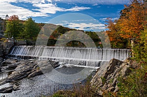 Dam and wier at Taftsville Covered Bridge in Vermont