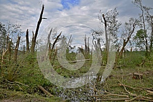 Damage caused by a tornado