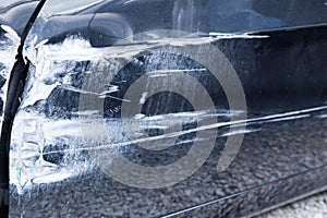 Damage of crashed car