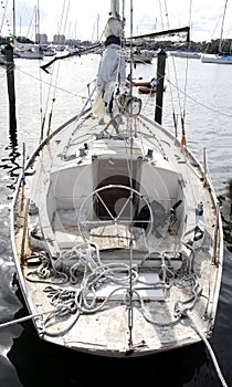 Damage sailboat