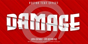 Damage text, cutout style editable text effect