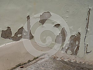 Damage to a wall background