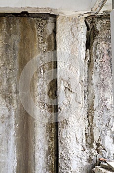 Damage wall brick dissolved
