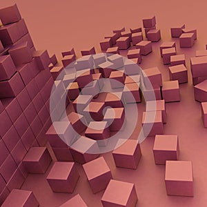 Damaged assembling of blocks