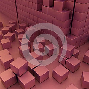 Damaged assembling of blocks