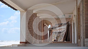 Damaged beach houses