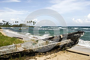 Damaged boat beach nicaragua