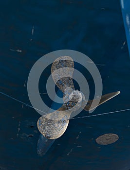 Damaged boat propeller