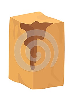 Damaged and broken cardboard box flat icon Paper packaging for parcel